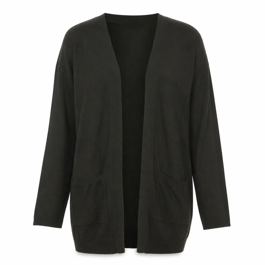 Front view of Peacocks women’s green collared viscose cardigan jumper, size UK 8