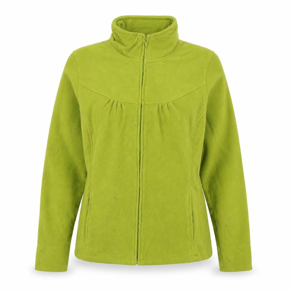 Front view of La Redoute women’s green jacket, size UK 8, zip