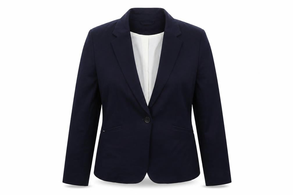 H&M Womens Blue  Polyester Jacket Suit Jacket Size 12