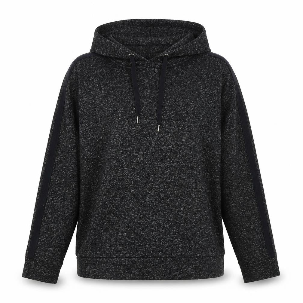 Front view of Marks & Spencer women’s grey polyester pullover hoodie, size UK 10, pullover