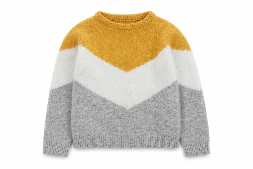 Primark Girls Multicoloured Round Neck Striped Acrylic Pullover Jumper Size 10-11 Years