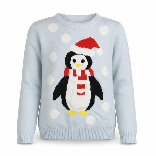 Avenue Womens Blue Round Neck Geometric Acrylic Pullover Jumper Size M   - Santa Jumper