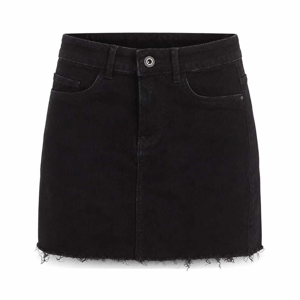 Only Womens Black  Cotton A-Line Skirt Size XS
