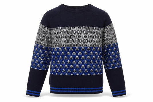 Front view of Next men’s multicoloured geometric polyester pullover sweatshirt, size M