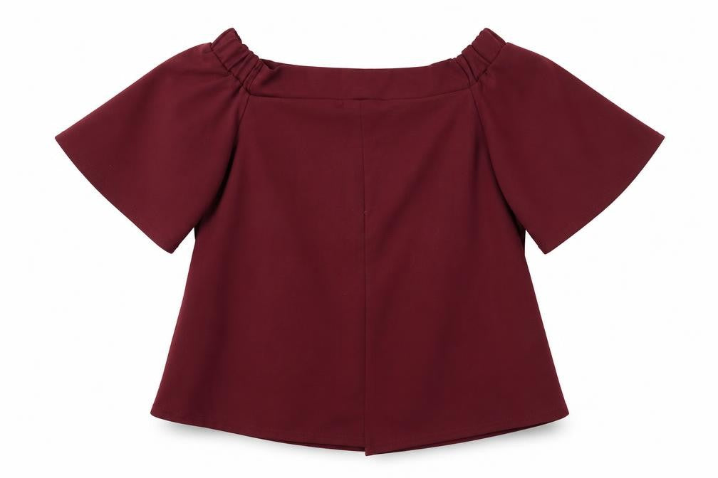 Silk Womens Red  Polyester Basic Blouse Size M Round Neck