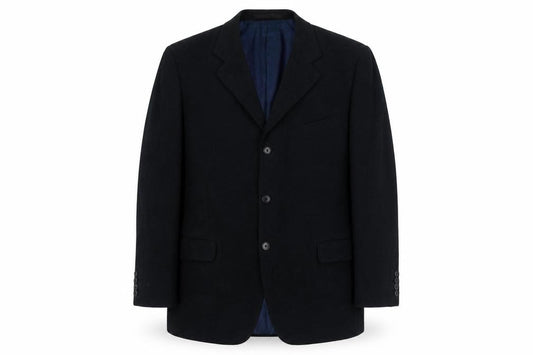 Front view of Marks & Spencer men’s blue cotton jacket suit jacket, size M