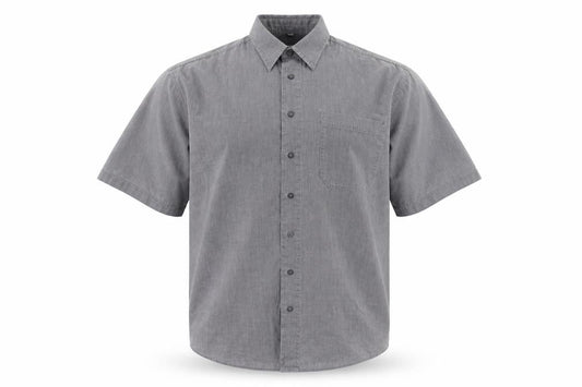 Front view of canda men’s grey polyester polo, size 2XL, collared