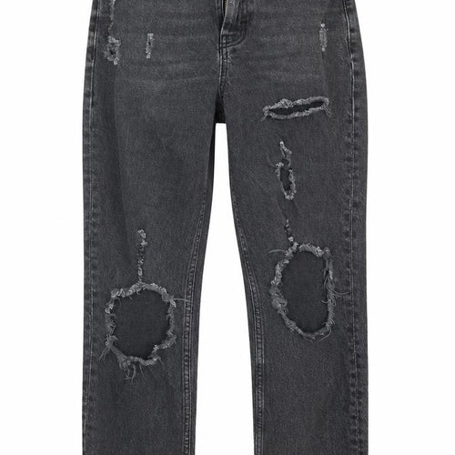 Topshop Womens Black  Cotton Straight Jeans Size 28 in L30 in Regular Button