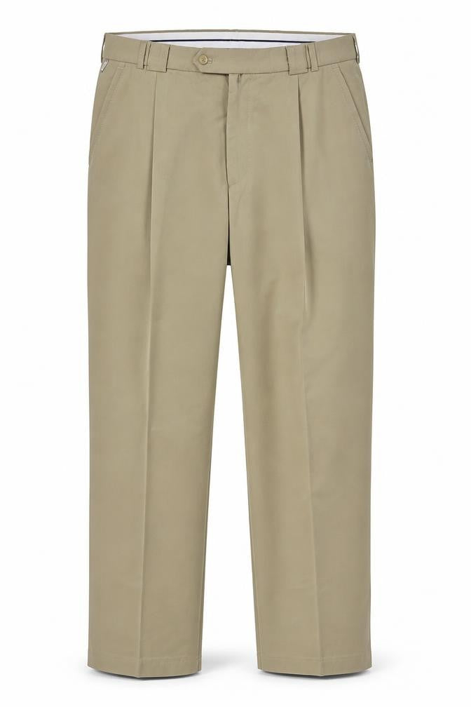 Meyer Mens Beige  Polyester Dress Pants Trousers Size 34 in L31 in Regular Button