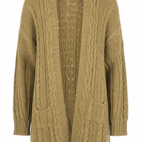Boohoo Womens Brown Collared  Acrylic Cardigan Jumper Size S   - S/M