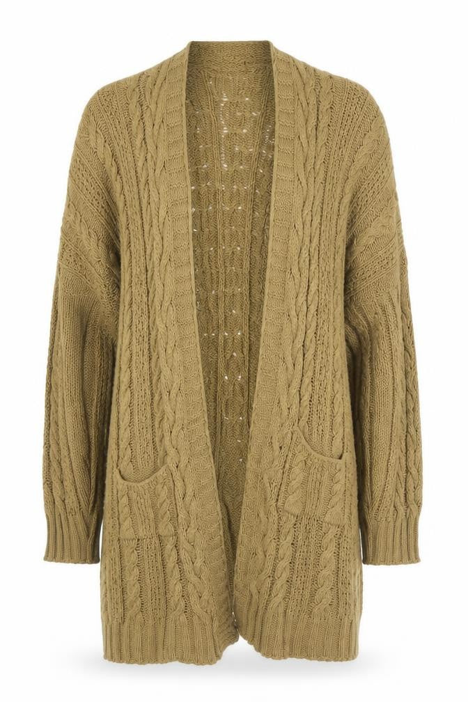 Boohoo Womens Brown Collared  Acrylic Cardigan Jumper Size S   - S/M