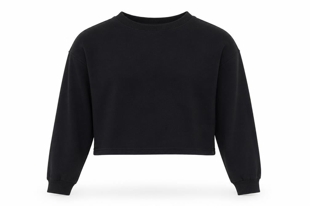 New Look Girls Black  Cotton Pullover Sweatshirt Size 12-13 Years   - Cropped