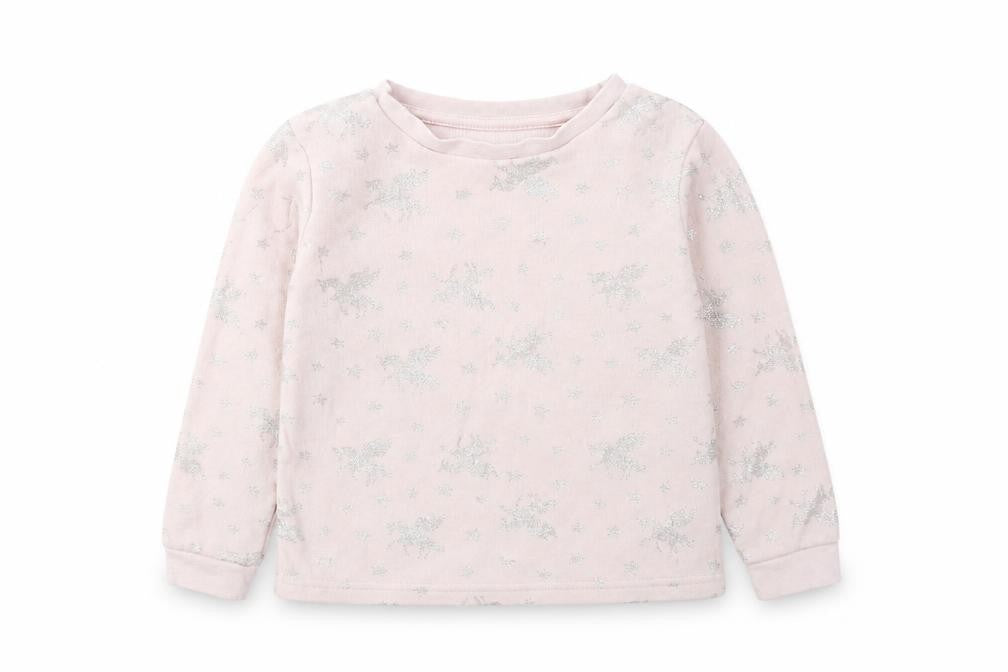 Front view of Matalan girls’ pink polyester pullover sweatshirt, size 6, years - unicorn