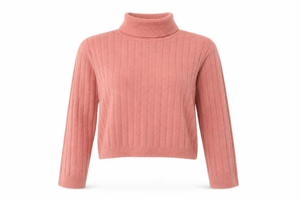 Brave Soul Womens Pink Roll Neck  Acrylic Pullover Jumper Size S