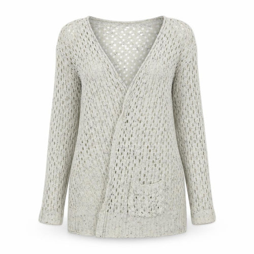 Select Womens Beige V-Neck  Acrylic Cardigan Jumper Size 10