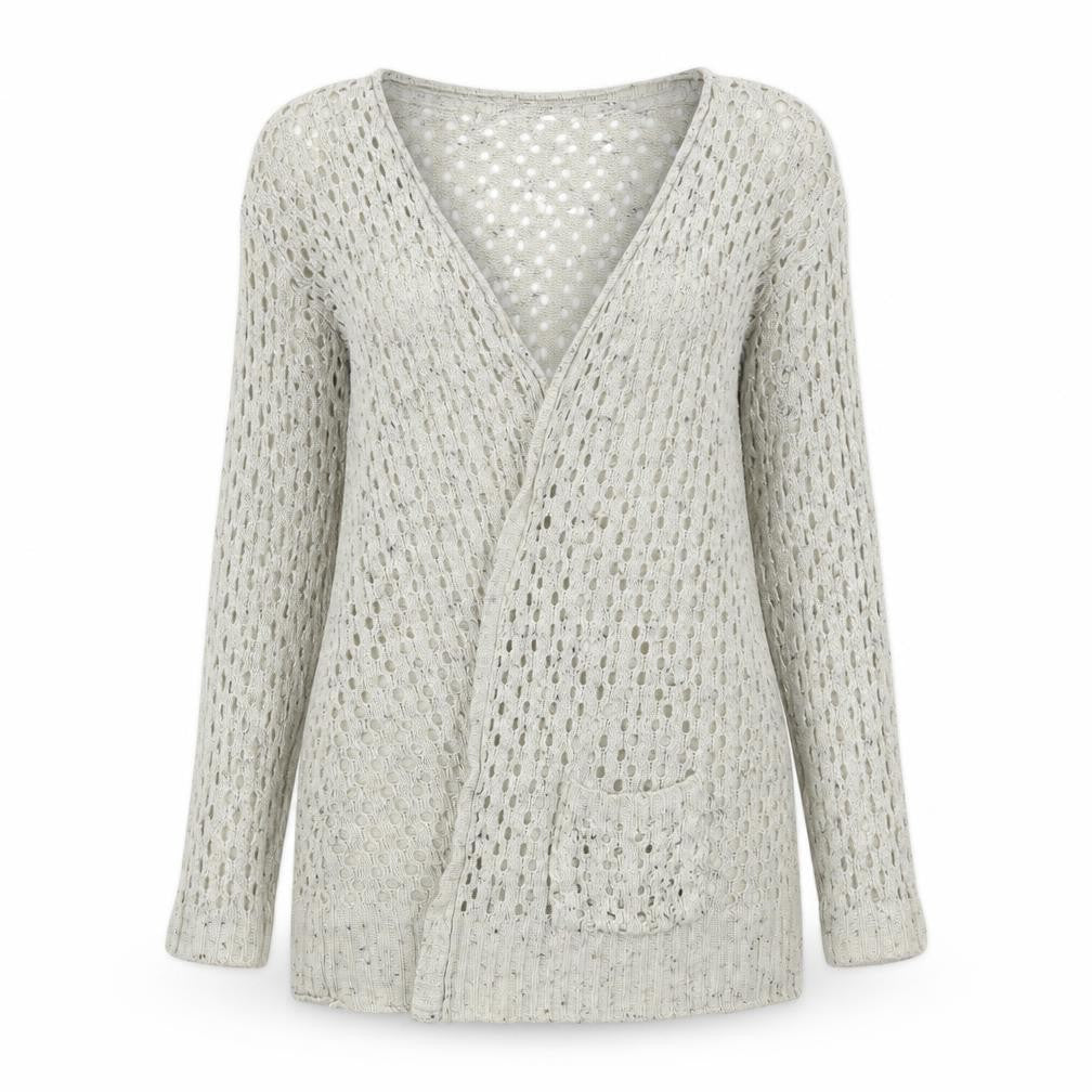 Select Womens Beige V-Neck  Acrylic Cardigan Jumper Size 10
