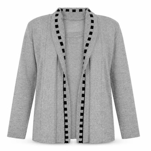 Unique Style Womens Grey Round Neck  Acrylic Pullover Jumper Size M   - Jumper with cardigan