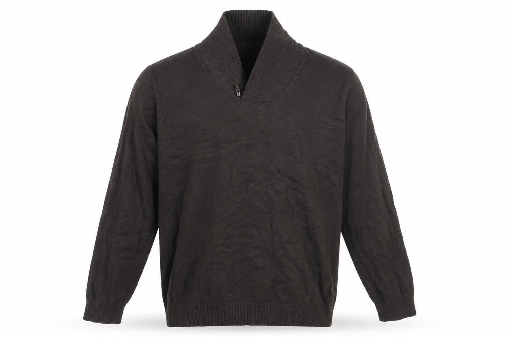 Front view of North Coast men’s brown collared cotton jumper, size 2XL