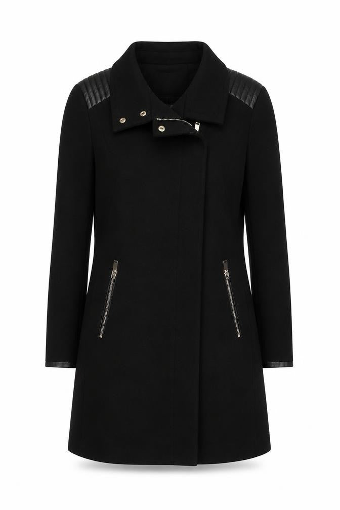 Front view of Vopse women’s black overcoat coat, size S