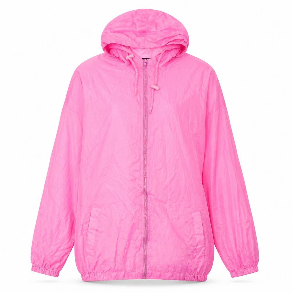 Front view of Pro Climate women’s pink anorak jacket, size S, zip