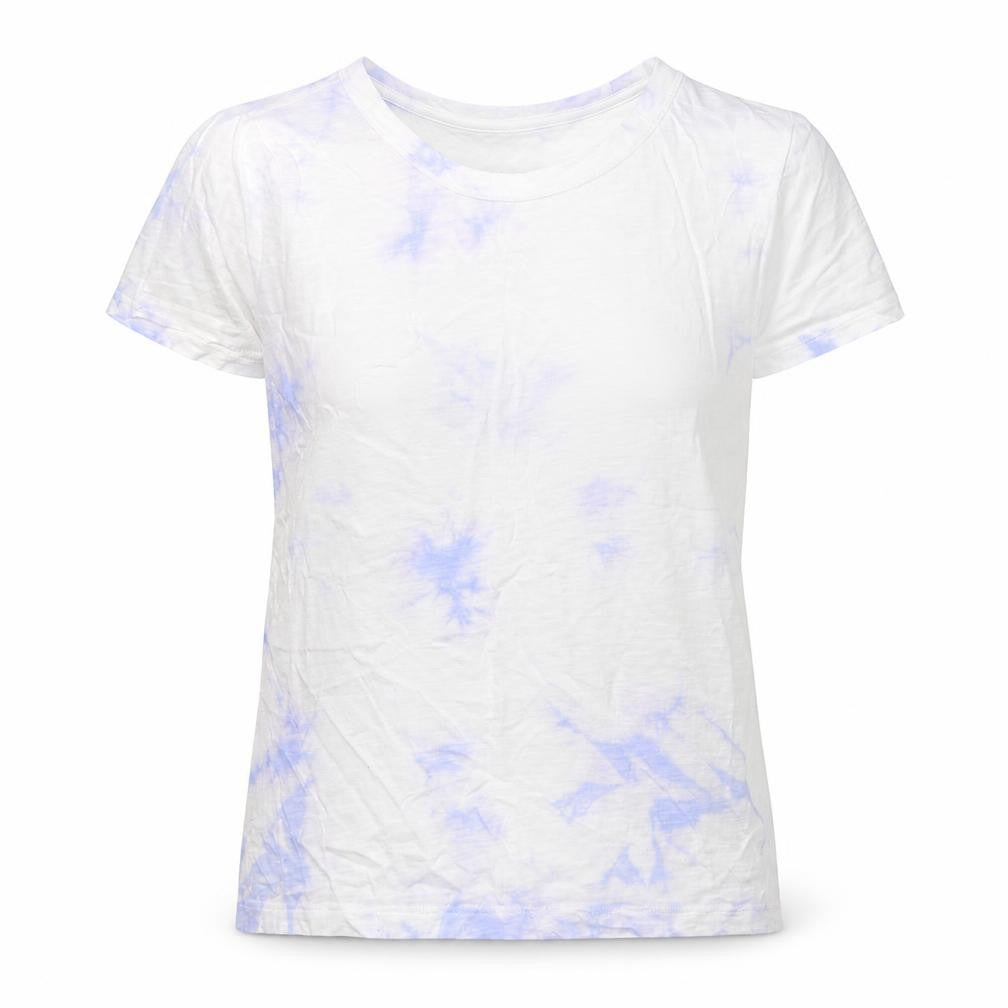 Front view of Gap women’s multicoloured geometric cotton basic t-shirt, size S, round neck