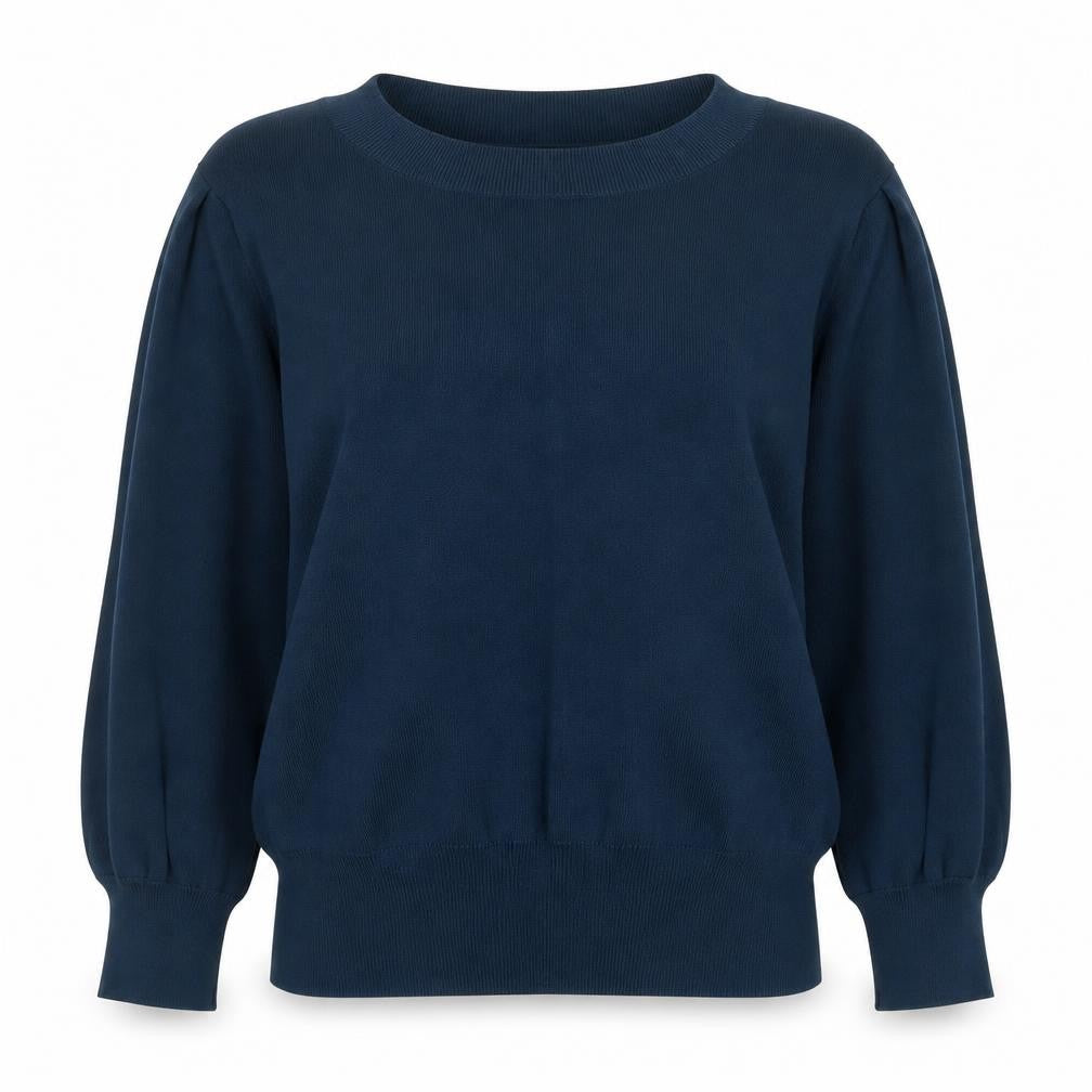 Front view of H&M women’s green crew neck viscose jumper, size M