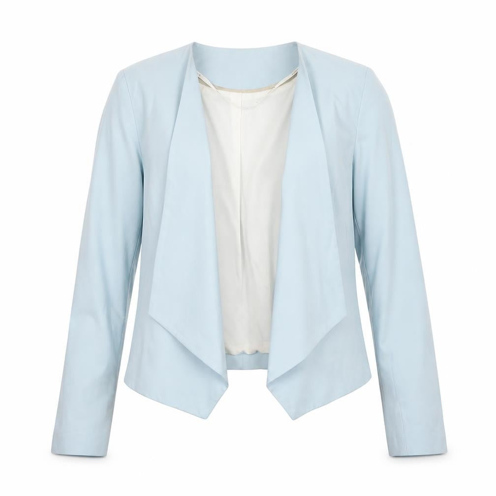 Front view of Dorothy Perkins women’s blue jacket, size UK 10
