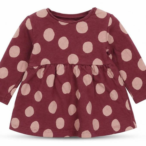 FRED&FLO Girls Pink Polka Dot  Basic T-Shirt Size 3-6 Months Round Neck