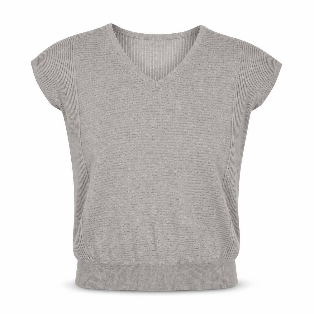 Front view of Wallis women’s beige v-neck viscose jumper, size M