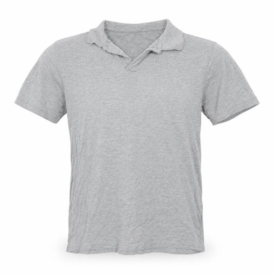 Front view of Primark men’s grey cotton polo, size L, collared pullover