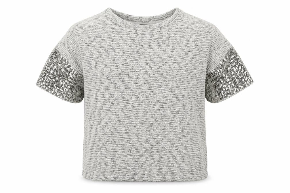 Front view of George girls’ grey cotton pullover sweatshirt, size 5-6, years pullover