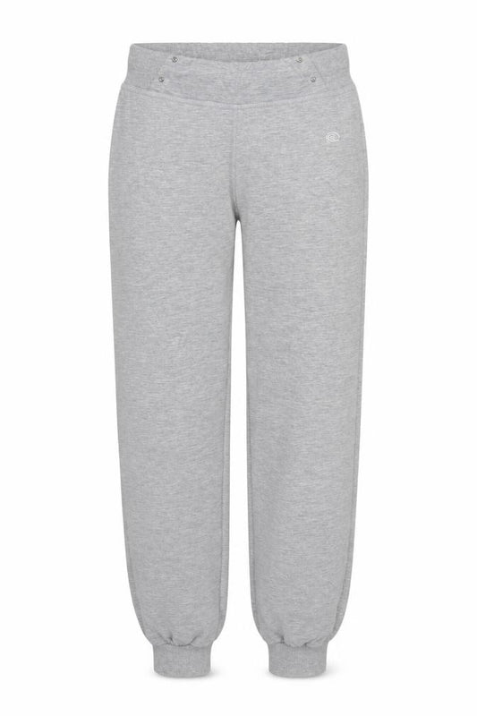 Front view of Extory women’s grey polyester jogger trousers, size S, 31-inch leg regular drawstring