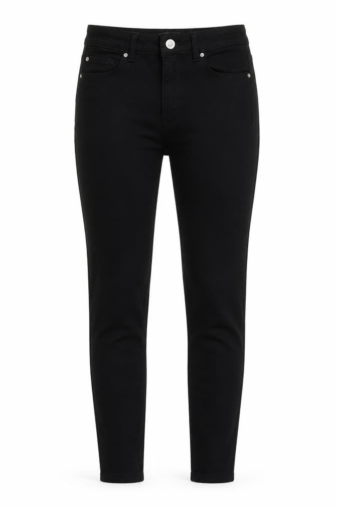 Denim & Co. Womens Black  Cotton Straight Jeans Size 8 L27 in Regular Zip