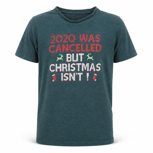 Dunnes Mens Green  Cotton  T-Shirt Size XS Crew Neck  - Christmas