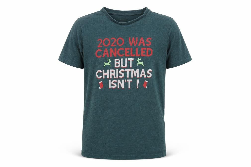 Dunnes Mens Green  Cotton  T-Shirt Size XS Crew Neck  - Christmas
