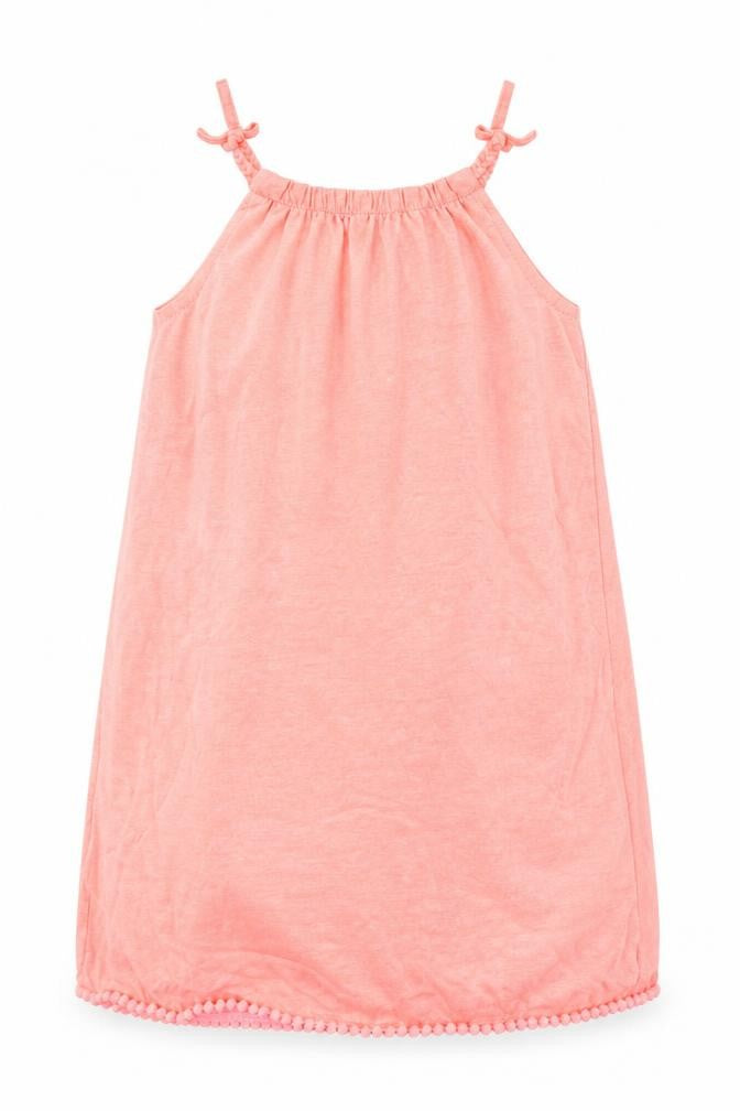 Front view of Marks & Spencer girls’ pink cotton basic tank, size 7-8, years halter pullover