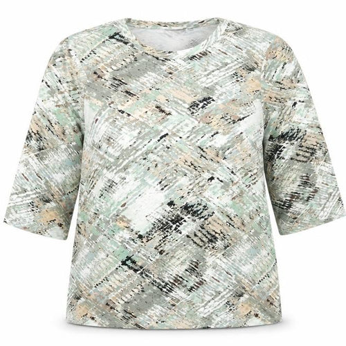 Brandtex Womens Multicoloured Camouflage Viscose Basic T-Shirt Size XL Scoop Neck