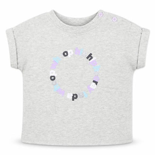 Mint Velvet Girls Grey  Cotton Basic T-Shirt Size 0-3 Months Round Neck Pullover - Hooray