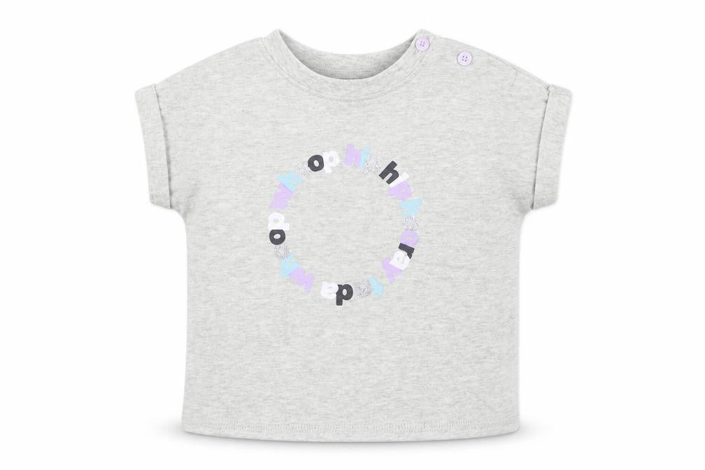 Mint Velvet Girls Grey  Cotton Basic T-Shirt Size 0-3 Months Round Neck Pullover - Hooray
