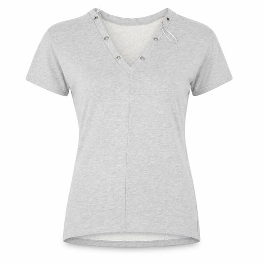 Front view of Atmosphere women’s grey polyester pullover sweatshirt, size UK 12