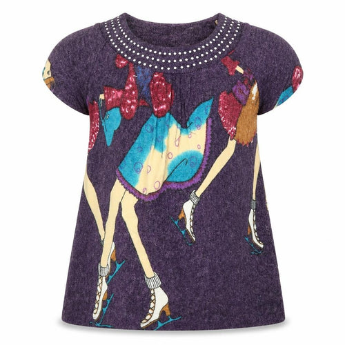 Preworn Girls Multicoloured Round Neck Geometric Cotton Pullover Jumper Size 2 Years