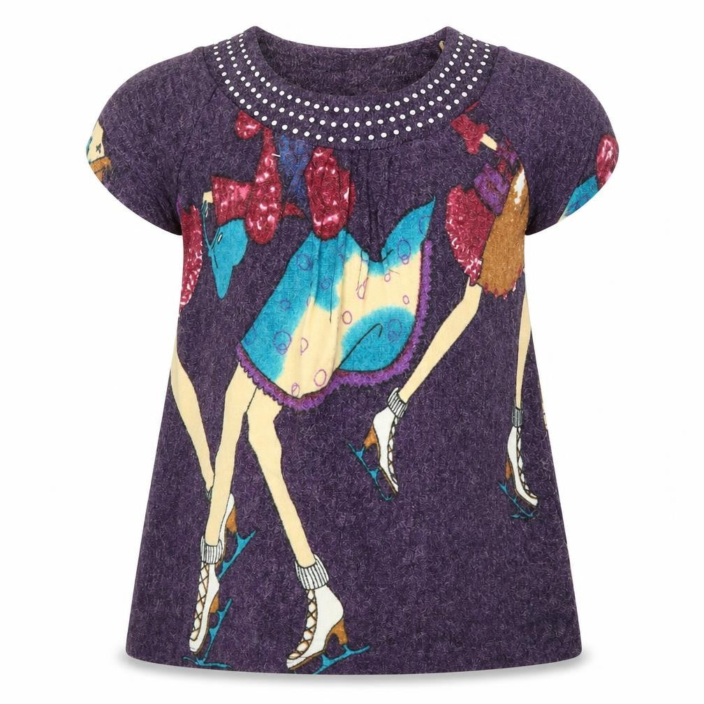 Preworn Girls Multicoloured Round Neck Geometric Cotton Pullover Jumper Size 2 Years