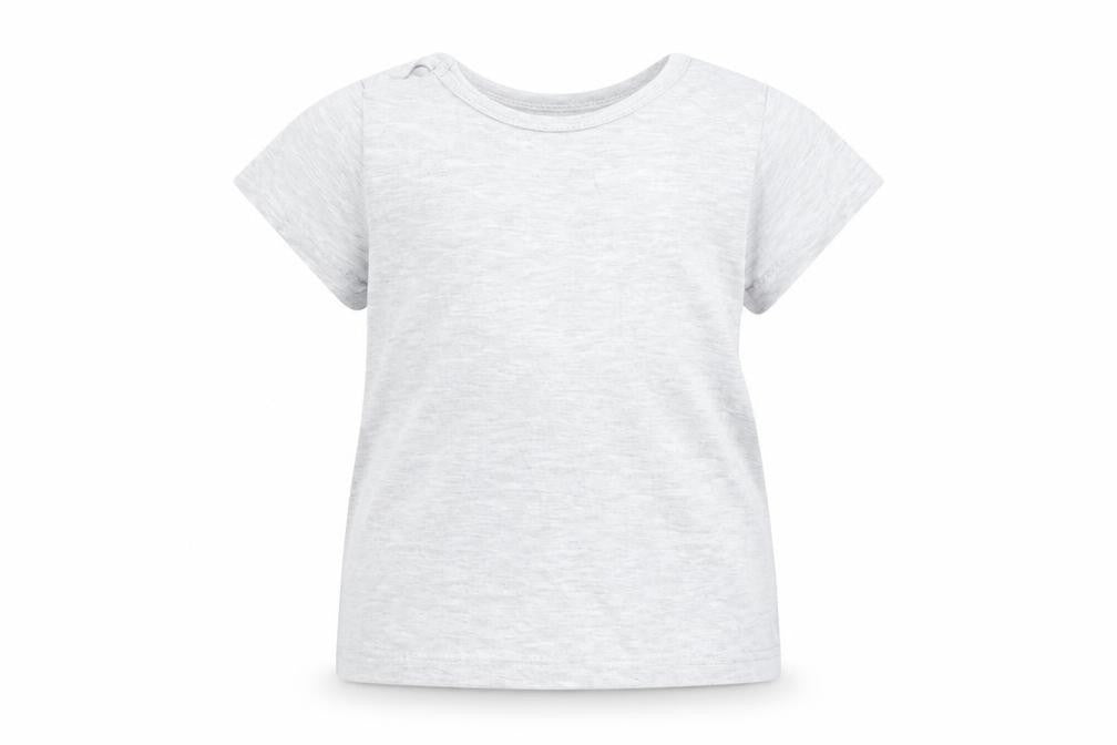 Front view of Primark girls’ grey cotton basic casual, size 3-4, years round neck