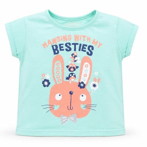 pep 7 co Baby Green  Cotton Basic Casual Size 18-24 Months Roll Neck  - bunny
