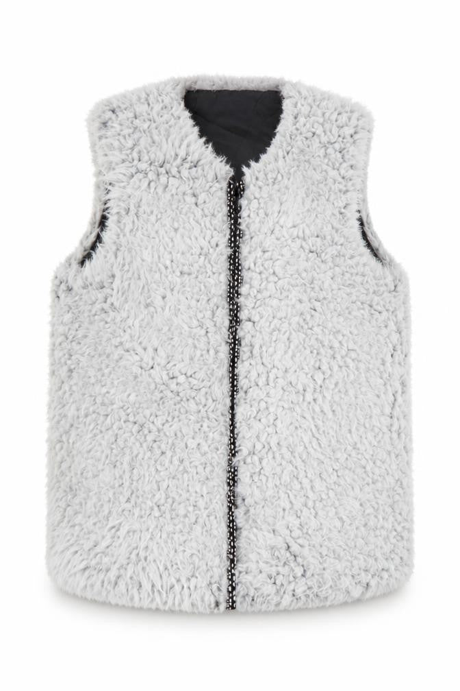 Front view of h jones women’s grey v-neck polyester full zip jumper one size