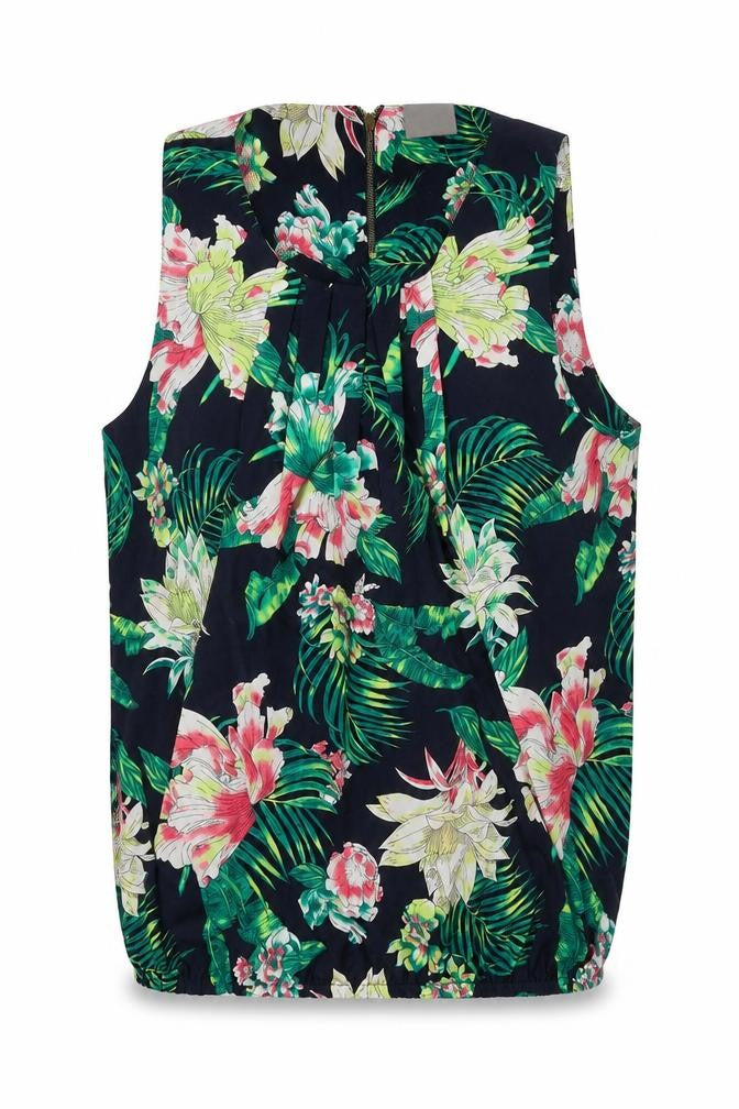Front view of Vero Moda women’s multicoloured floral polyester basic t-shirt, size S, crew neck