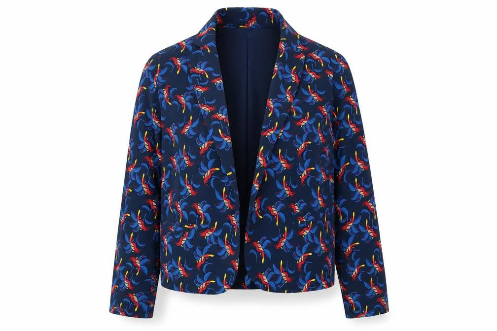 Front view of George women’s black geometric jacket, size UK 14