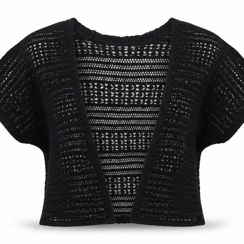 peacoks Womens Black V-Neck  Acrylic Cardigan Jumper Size M