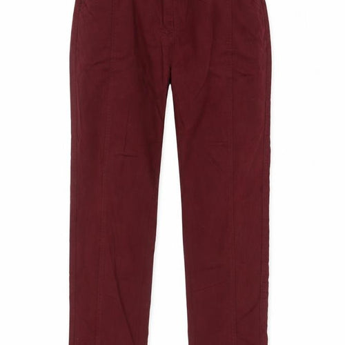 Being Casual Womens Red  Cotton Trousers  Size 12 L30 in Regular Button