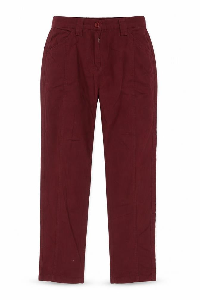 Being Casual Womens Red  Cotton Trousers  Size 12 L30 in Regular Button